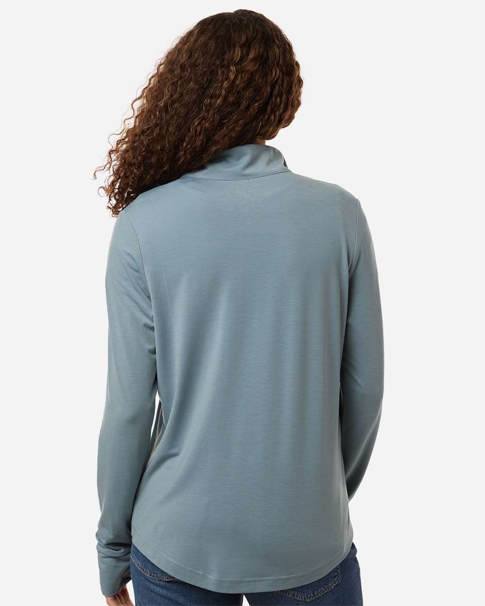North End Ne405w Women’s Jaq Stretch Performance Quarter-zip - Opal Blue Carbon