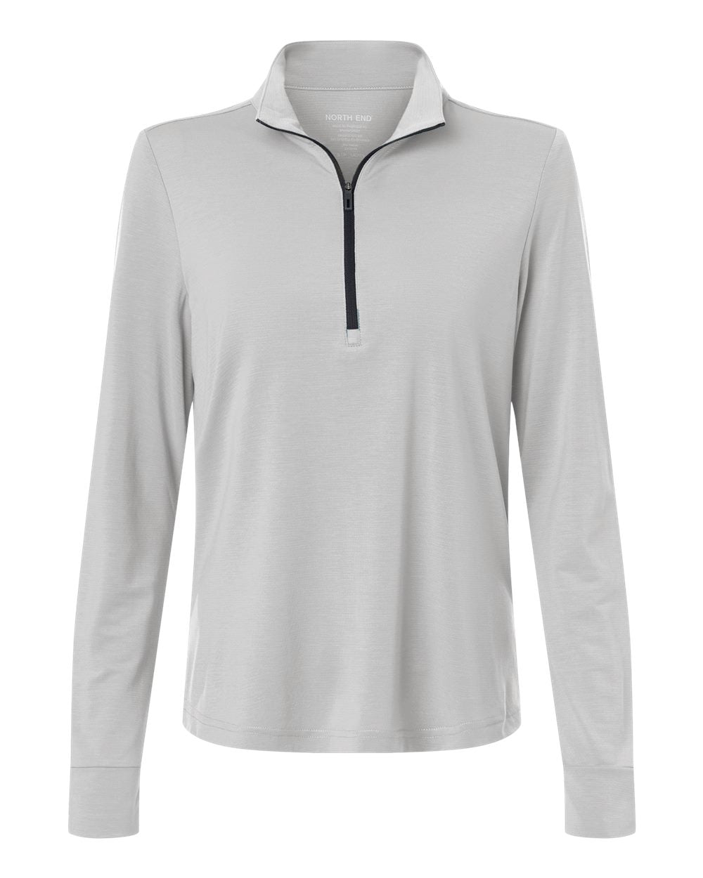 North End Ne405w Women’s Jaq Stretch Performance Quarter-zip - Platinum Carbon