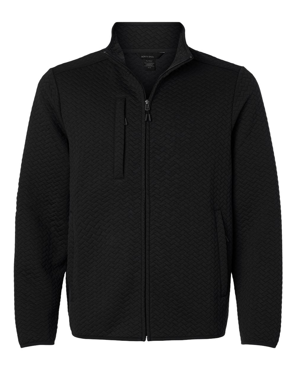 North End Ne425 Men’s Aspen Herringbone Fleece Full-zip - Black