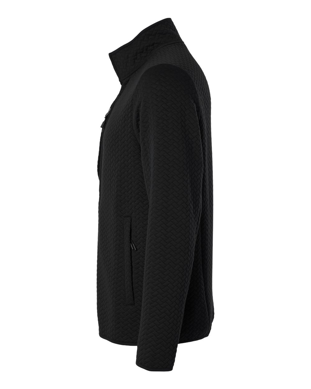 North End Ne425 Men’s Aspen Herringbone Fleece Full-zip - Black