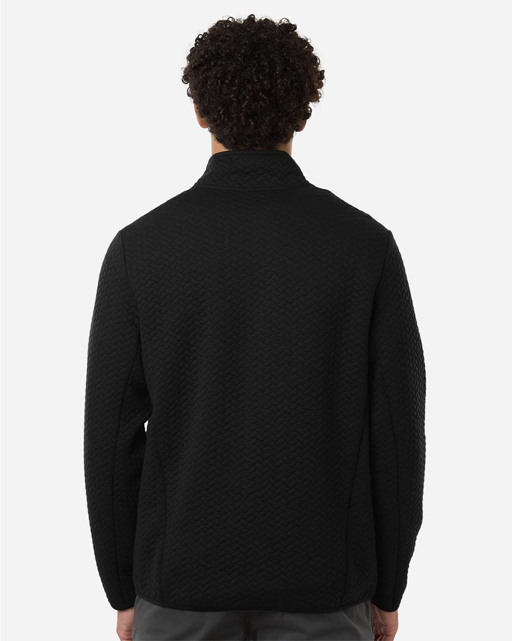 North End Ne425 Men’s Aspen Herringbone Fleece Full-zip - Black