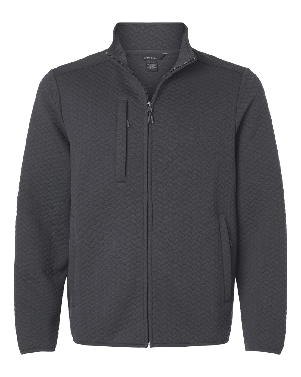 North End Ne425 Men’s Aspen Herringbone Fleece Full-zip - Carbon