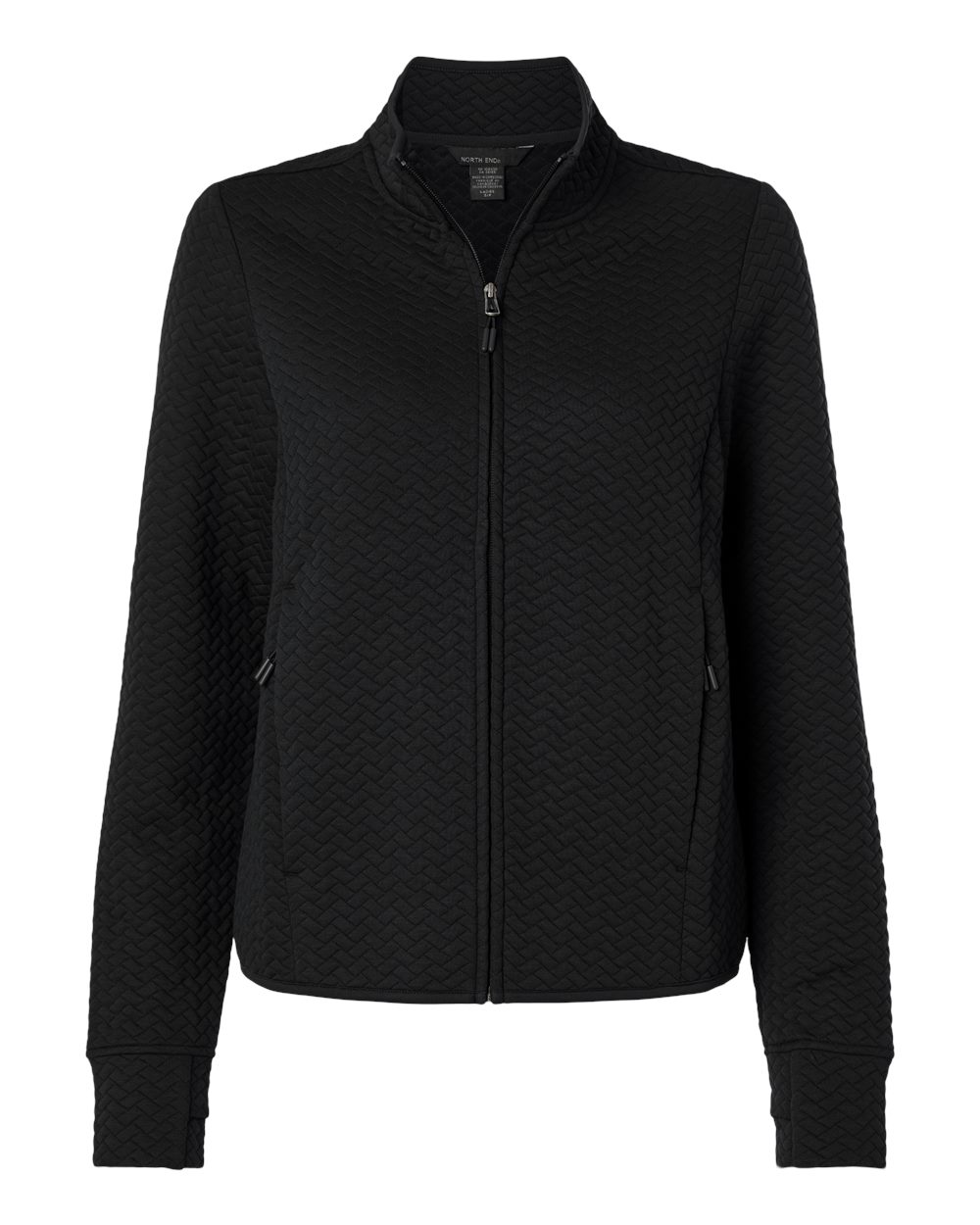 North End Ne425w Women’s Aspen Herringbone Fleece Full-zip - Black
