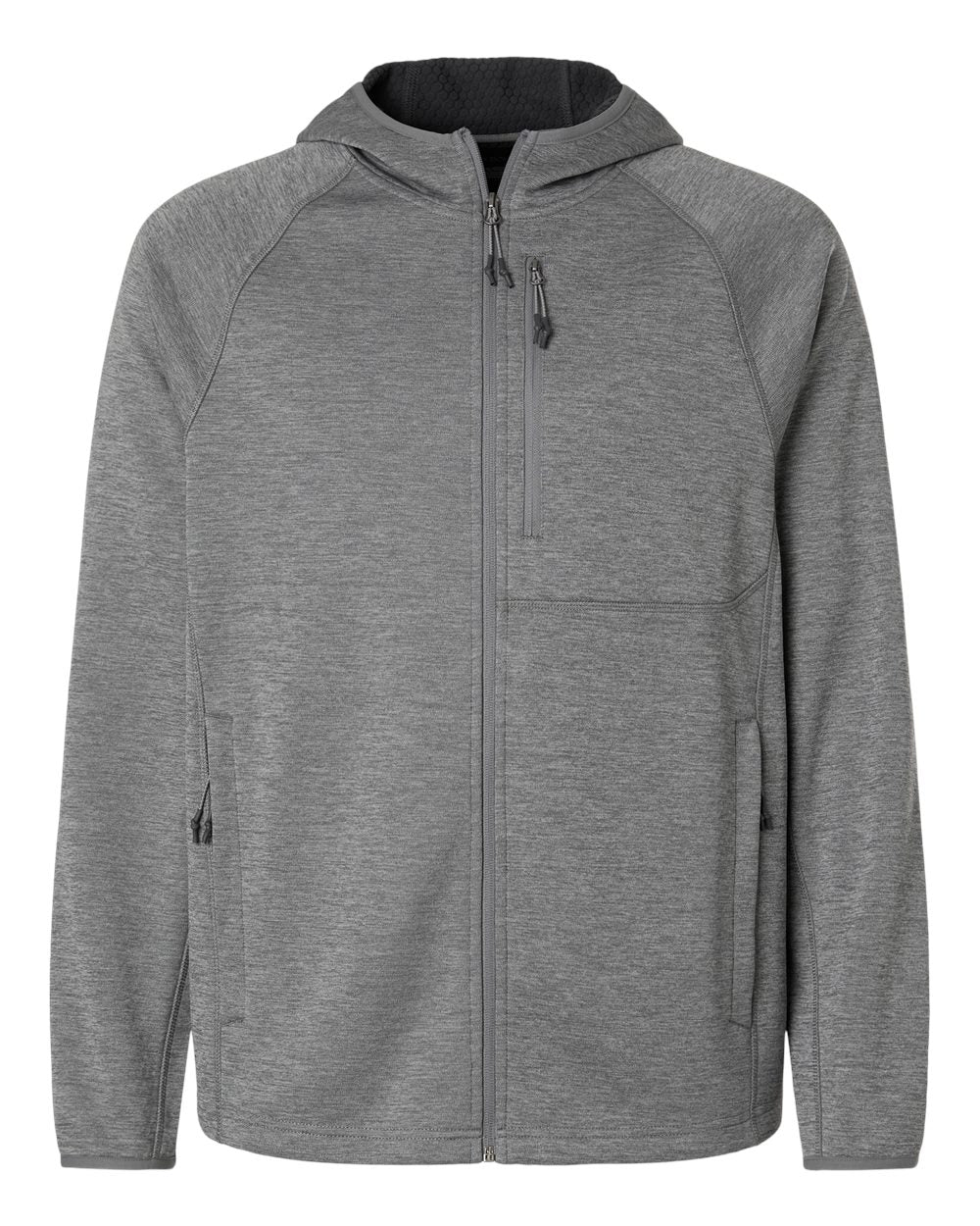 North End Ne430 Men’s Terrain Bonded Fleece Hooded Jacket - Light Heather