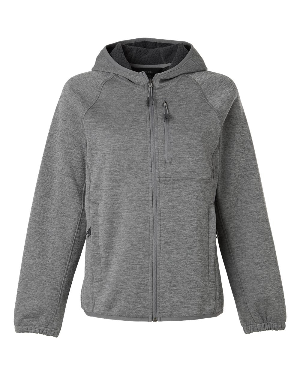 North End Ne430w Women’s Terrain Bonded Fleece Hooded Jacket - Light Heather