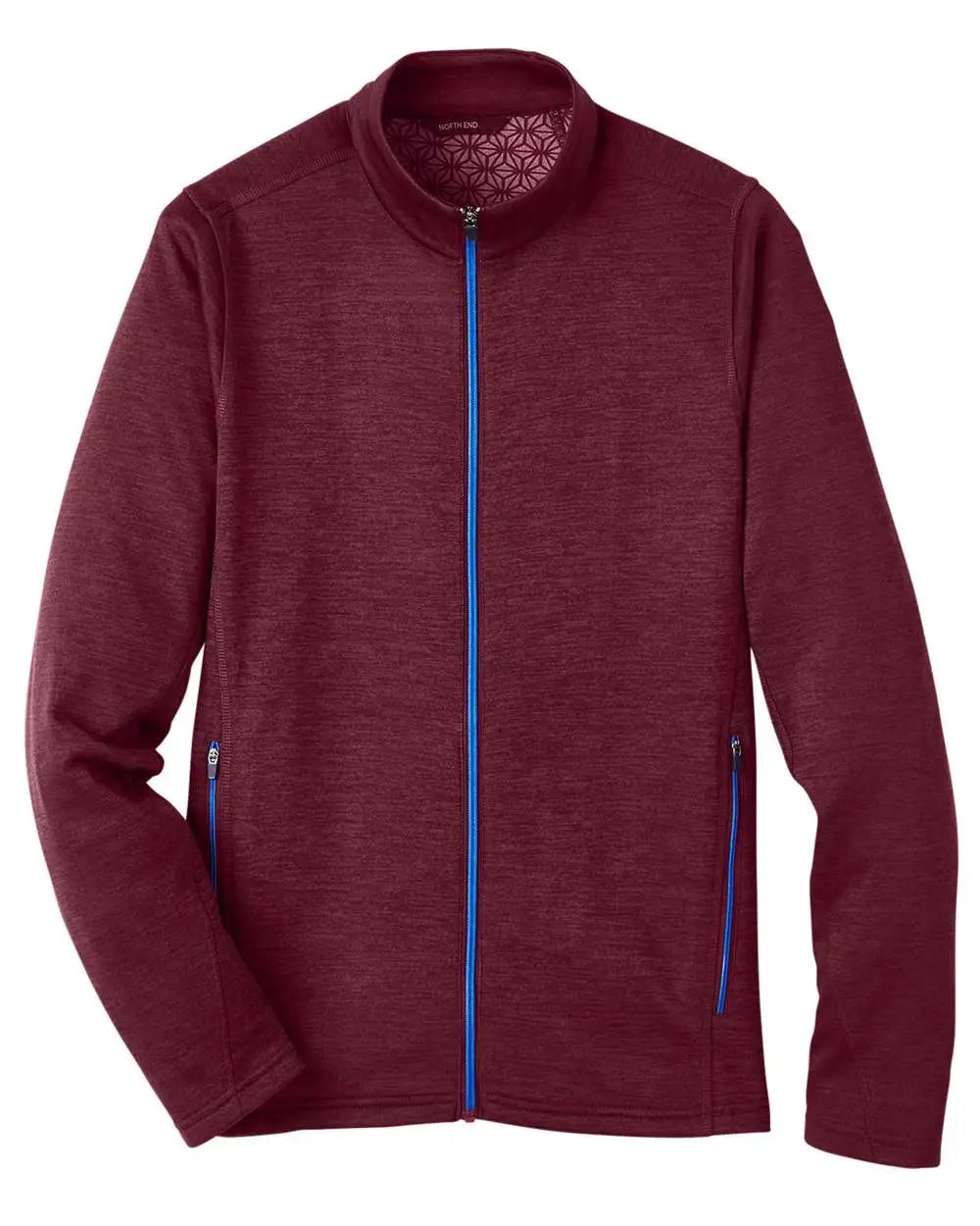 North End Ne712 Men’s Flux 2.0 Full-zip Jacket - Burgundy Heather Olympic Blue - Heather/ / Adult s