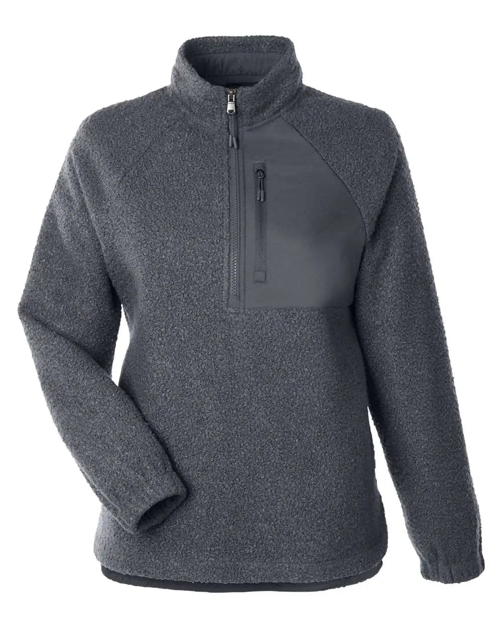 North End Ne713w Women’s Aura Sweater Fleece Quarter-zip Pullover - Carbon - Carbon/ / Ladies Xs