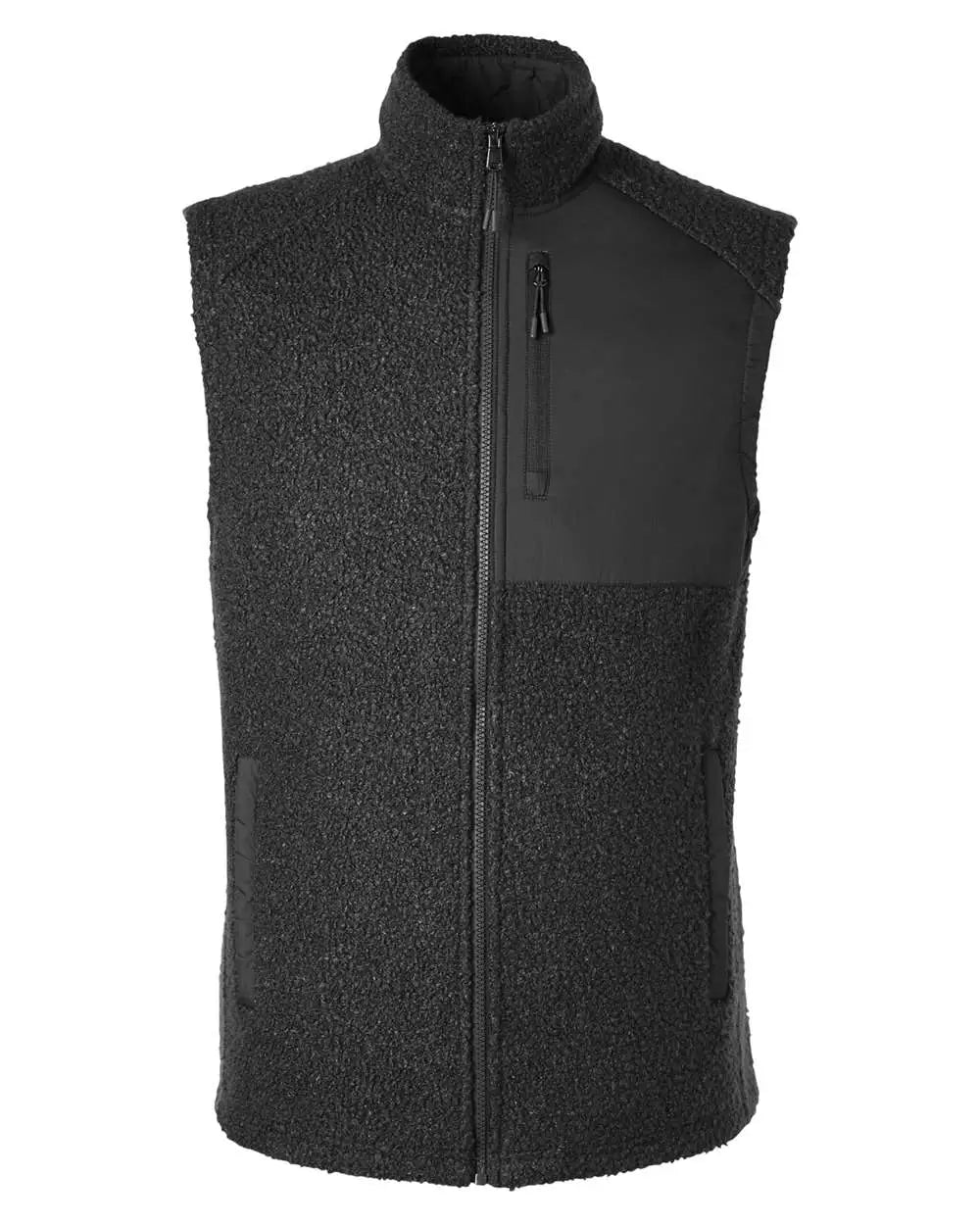 North End Ne714 Men’s Aura Sweater Fleece Vest - Black - Black/ / Adult s