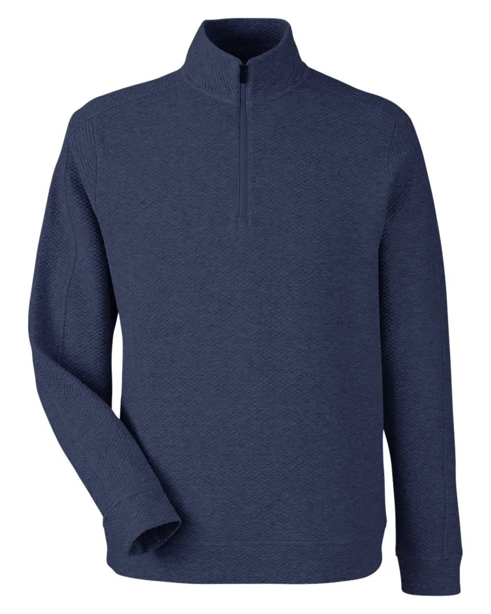 North End Ne725 Men’s Spirit Textured Quarter-zip Pullover - Classic Navy Heather - Adult s