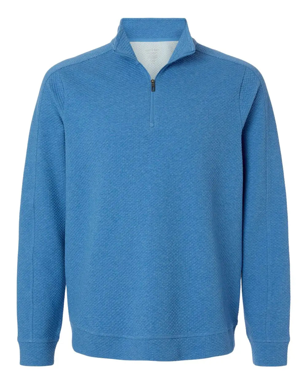 North End Ne725 Men’s Spirit Textured Quarter-zip Pullover - Light Nautical Blue Heather - Adult s