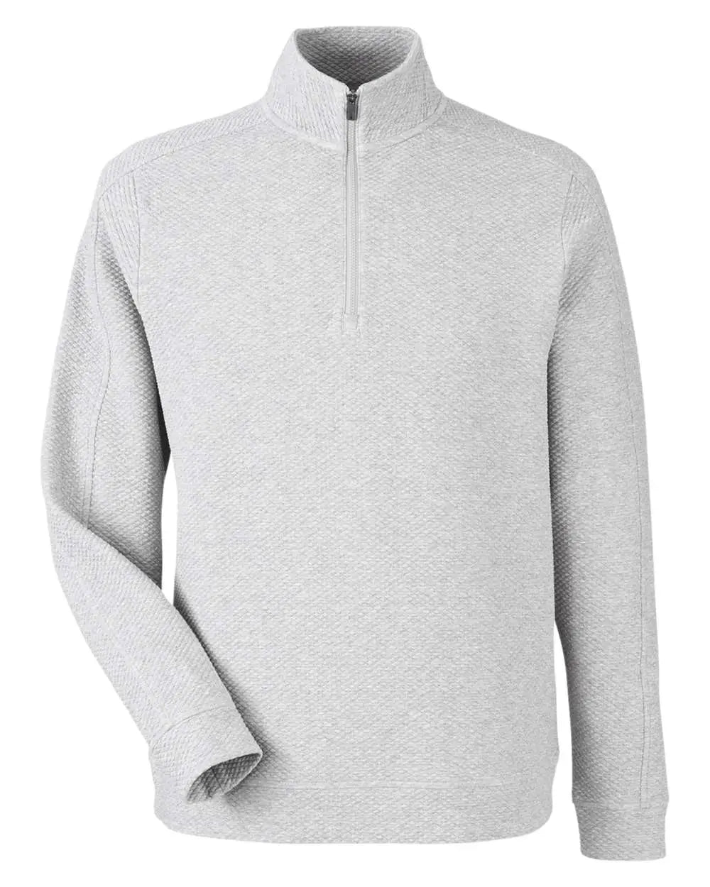 North End Ne725 Men’s Spirit Textured Quarter-zip Pullover - Platinum Heather - Adult s