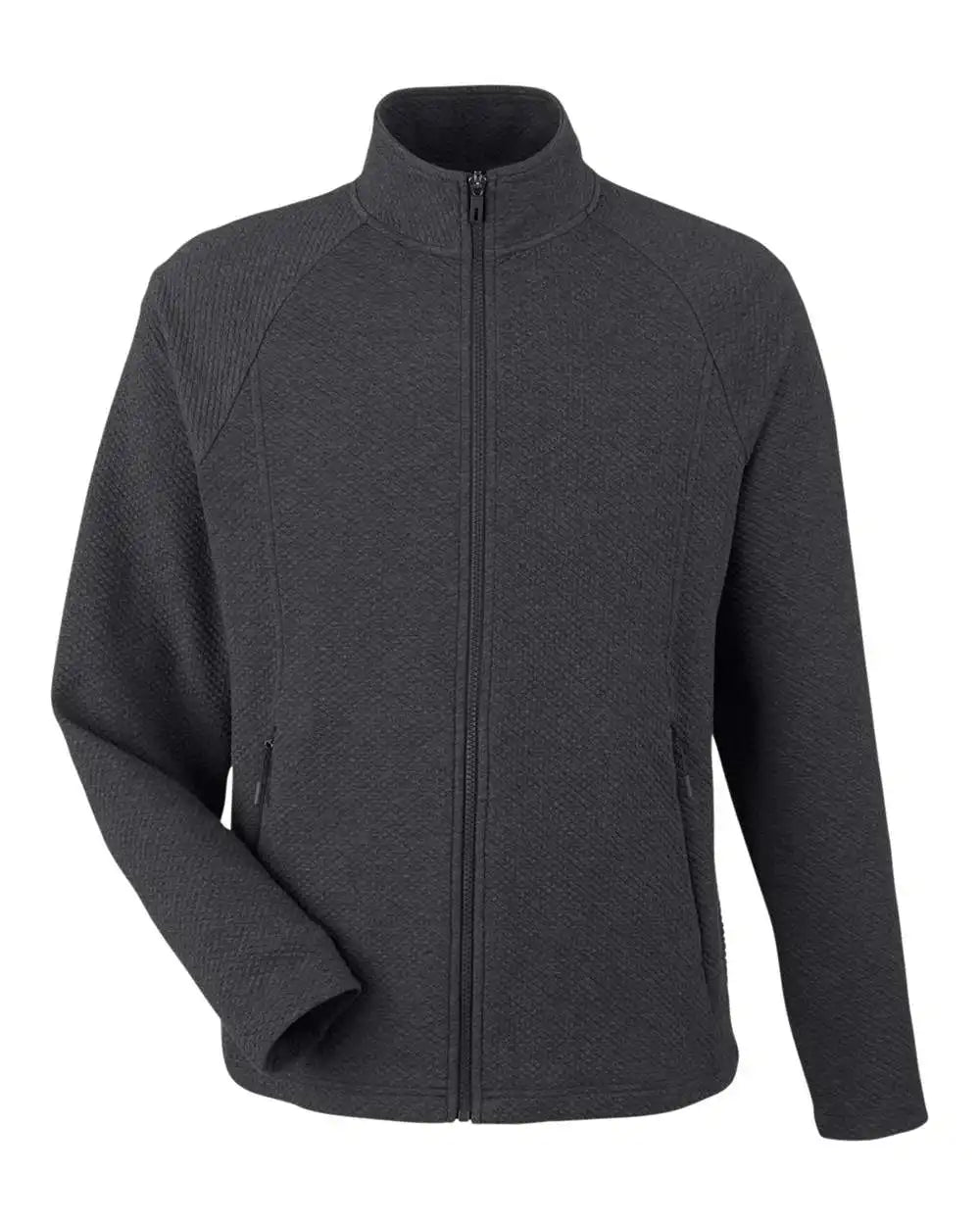 North End Ne727 Men’s Spirit Textured Full-zip - Black Heather - s