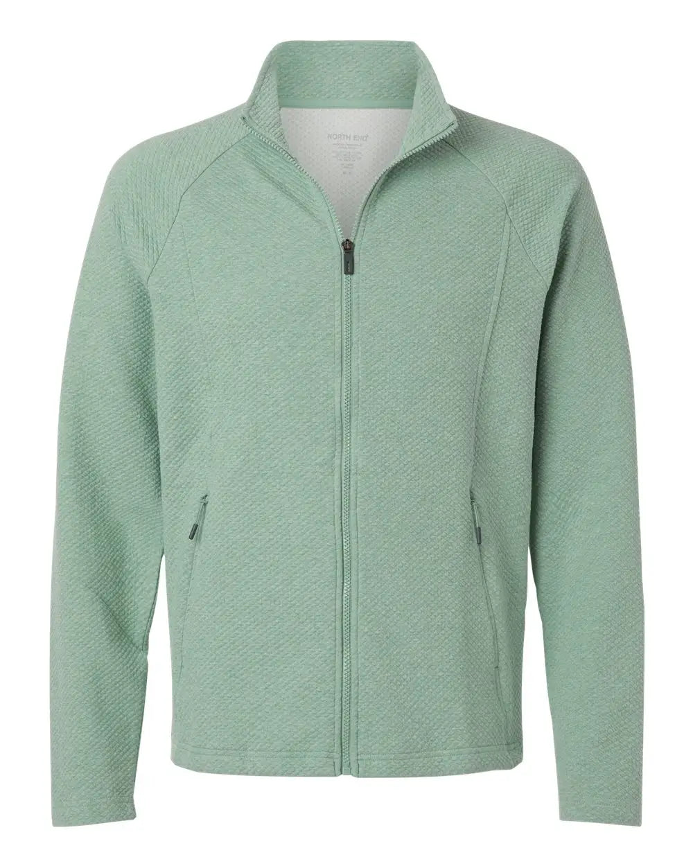 North End Ne727 Men’s Spirit Textured Full-zip Jacket - Sage Green Heather - Adult s