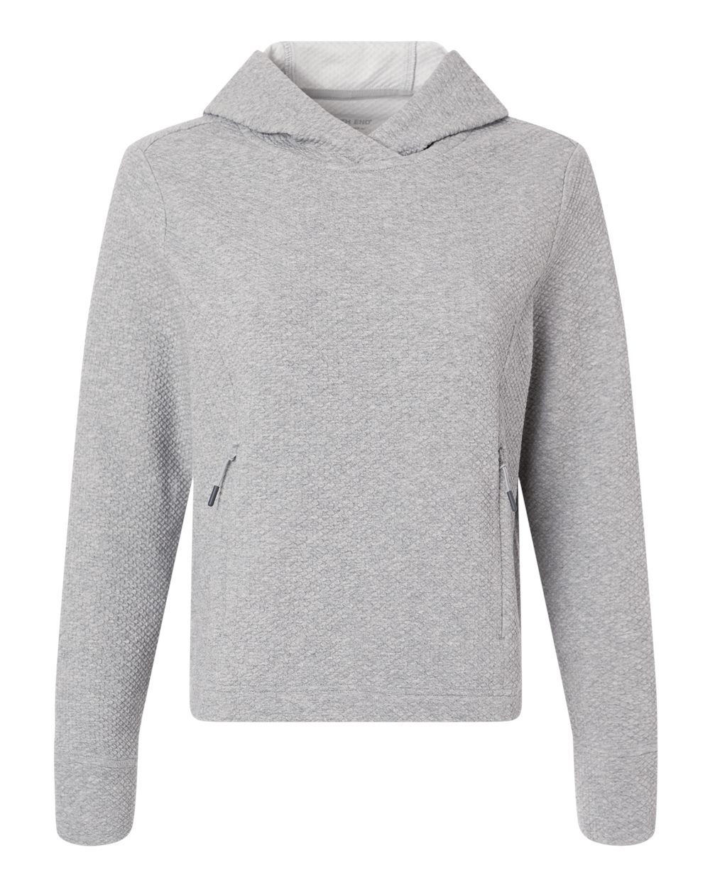 North End Ne729w Women’s Spirit Hooded Pullover - Platinum Heather