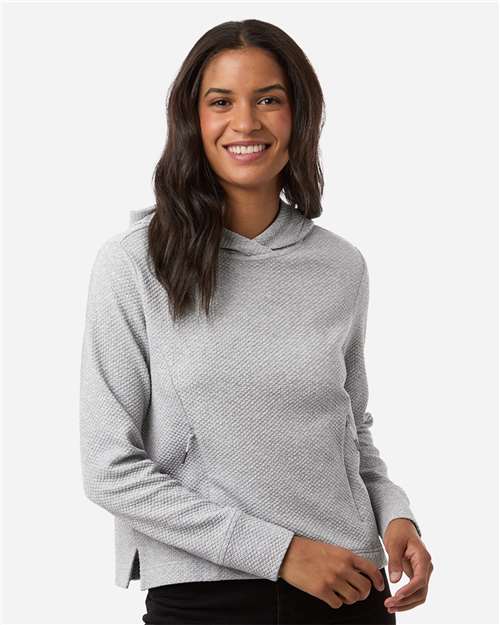North End Ne729w Women’s Spirit Hooded Pullover - Platinum Heather