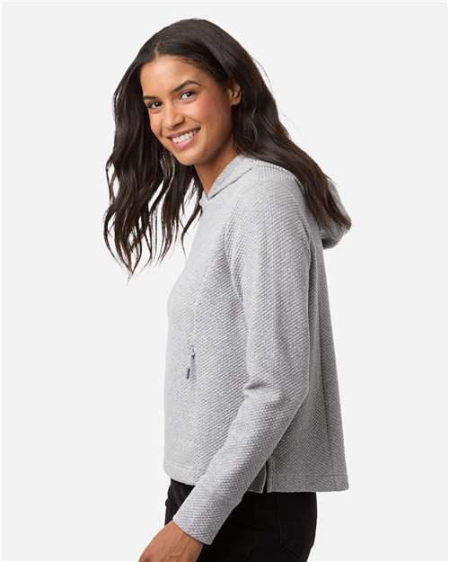 North End Ne729w Women’s Spirit Hooded Pullover - Platinum Heather