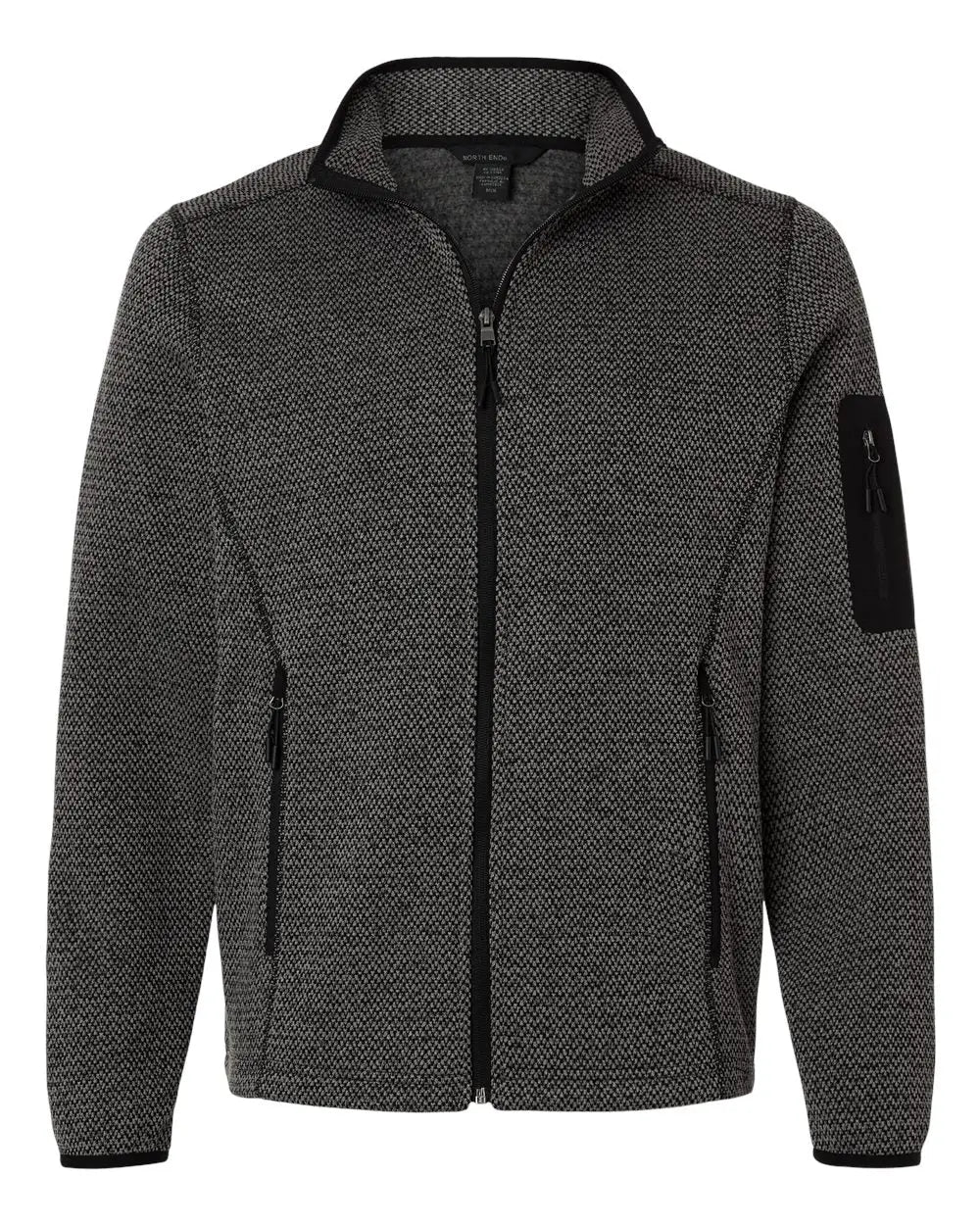 North End Ne730 Men’s Jasper Full-zip Fleece Jacket - Black Gray