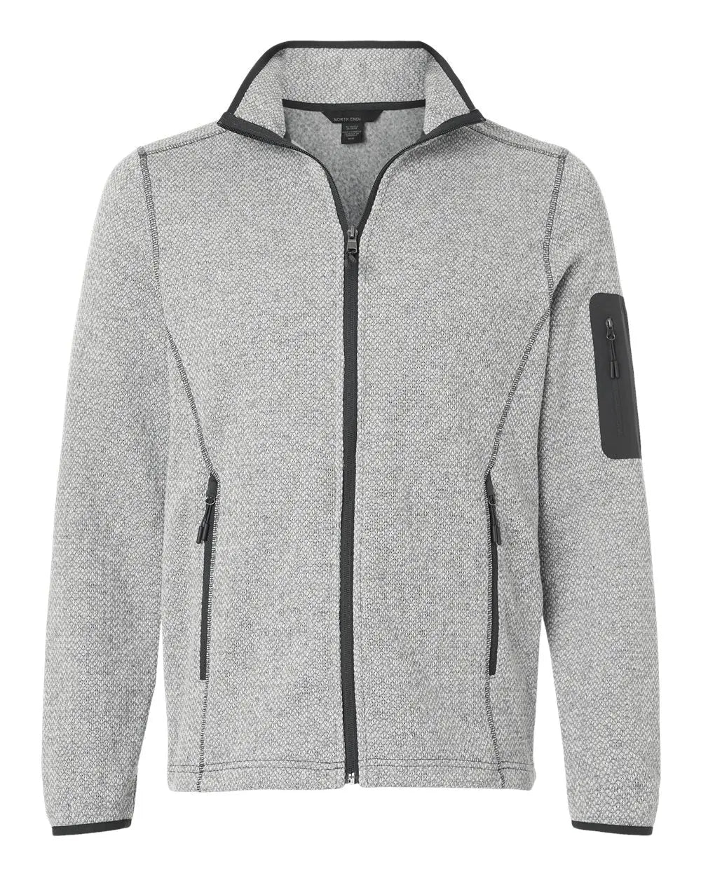North End Ne730 Men’s Jasper Full-zip Fleece Jacket - Gray White