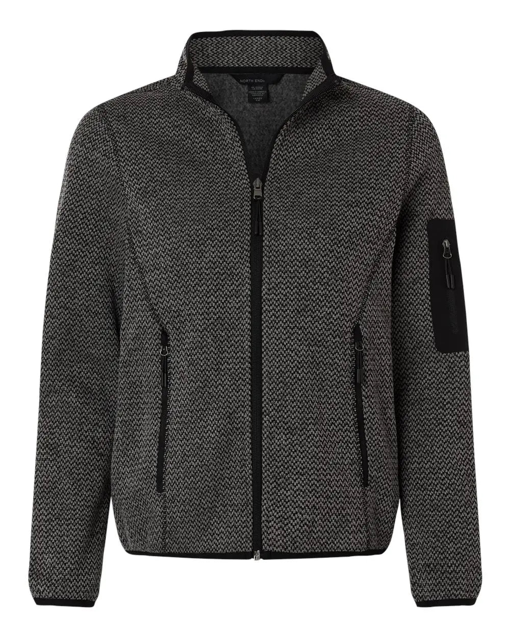 North End Ne730w Women’s Jasper Full-zip Fleece Jacket - Black Gray - Black/ / Ladies Xs
