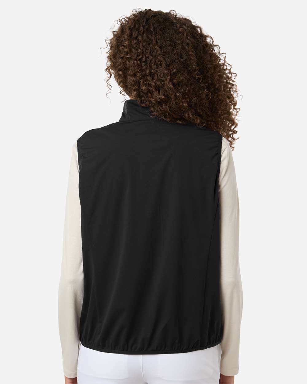 North End Ne76w Women’s Network Lightweight Quarter-zip Vest - Black Heather