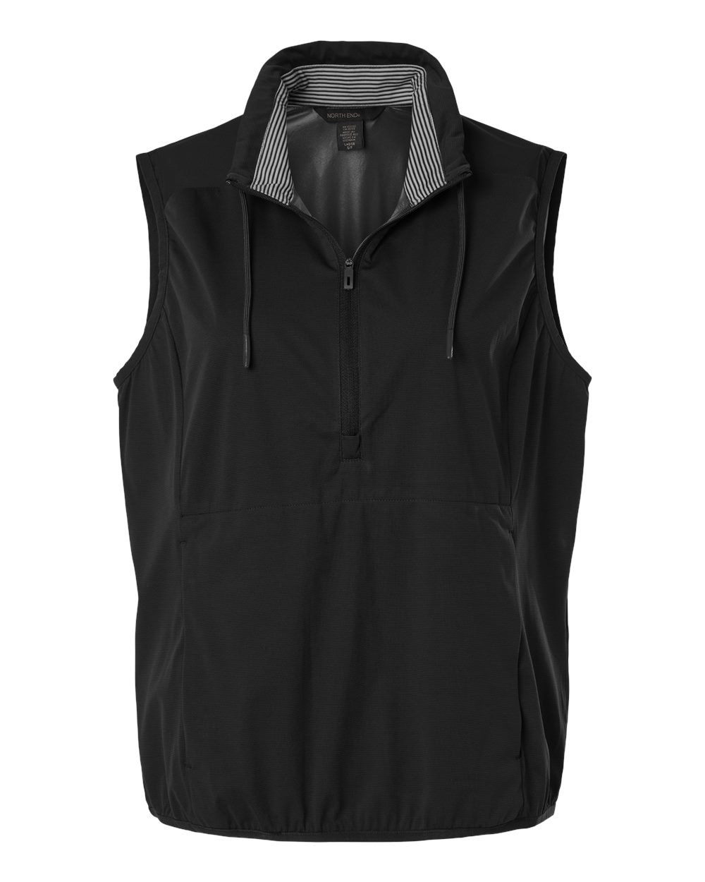 North End Ne76w Women’s Network Lightweight Quarter-zip Vest - Black Heather