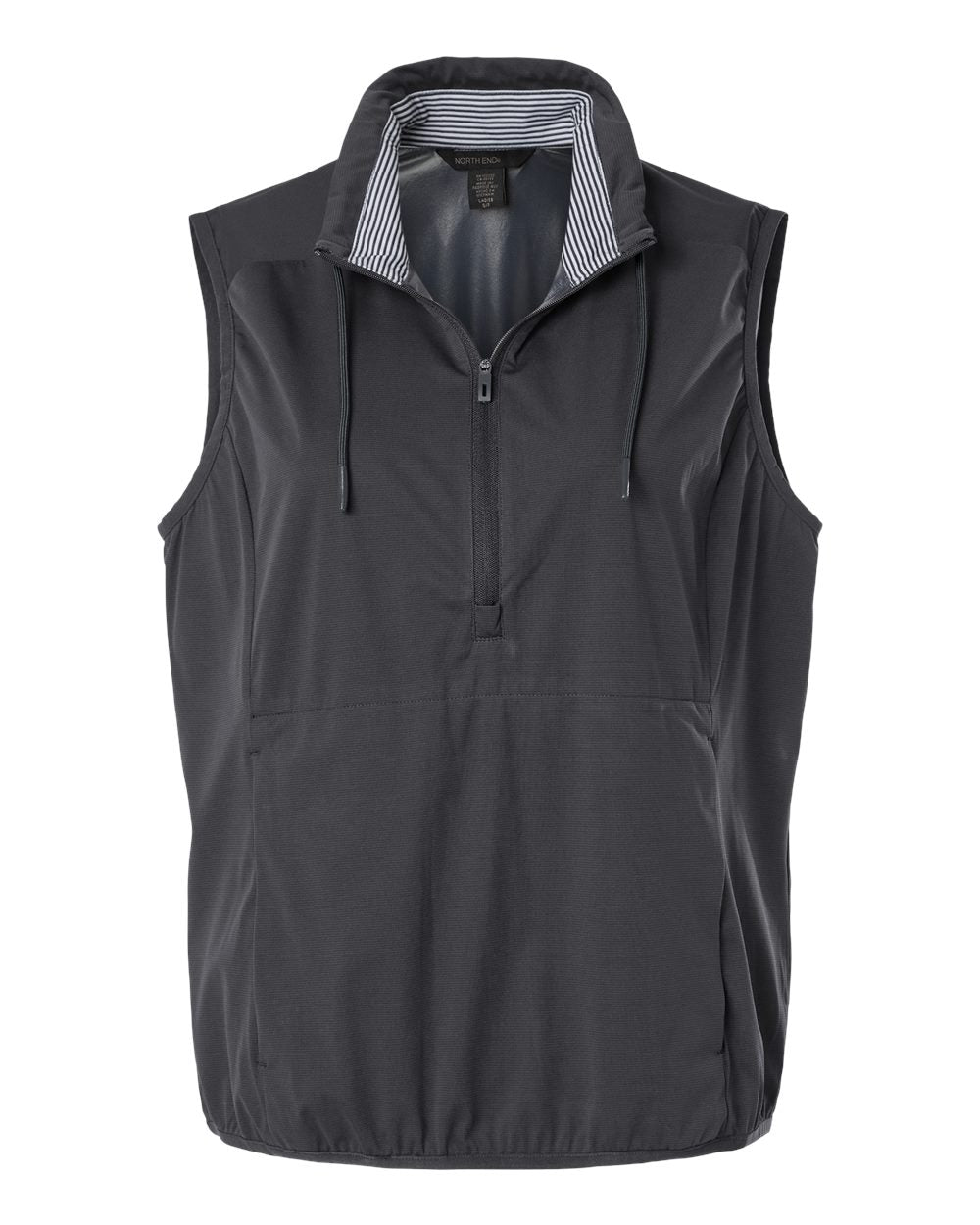 North End Ne76w Women’s Network Lightweight Quarter-zip Vest - Carbon Heather