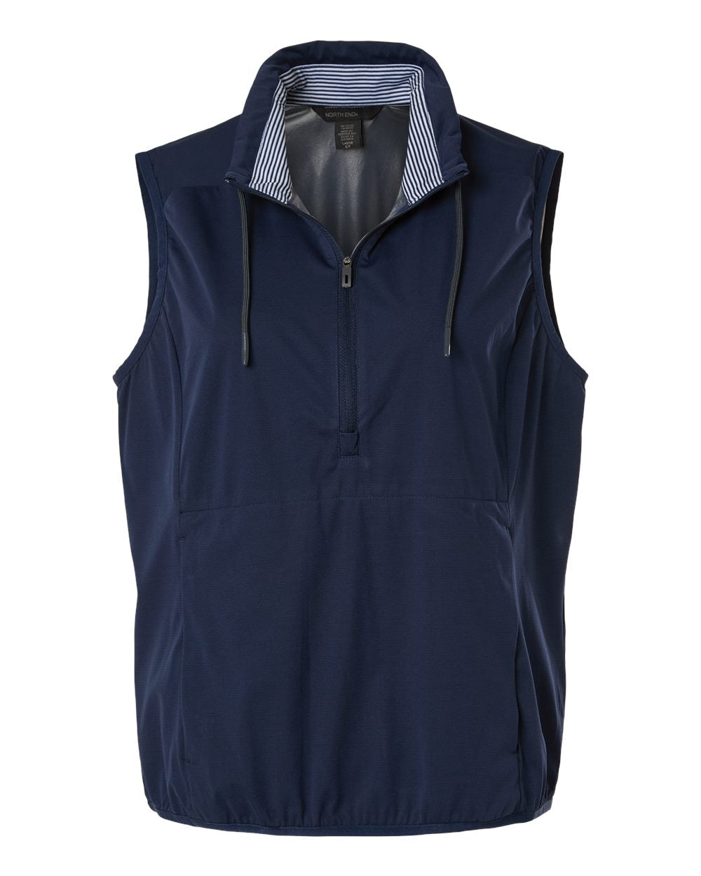 North End Ne76w Women’s Network Lightweight Quarter-zip Vest - Classic Navy Heather