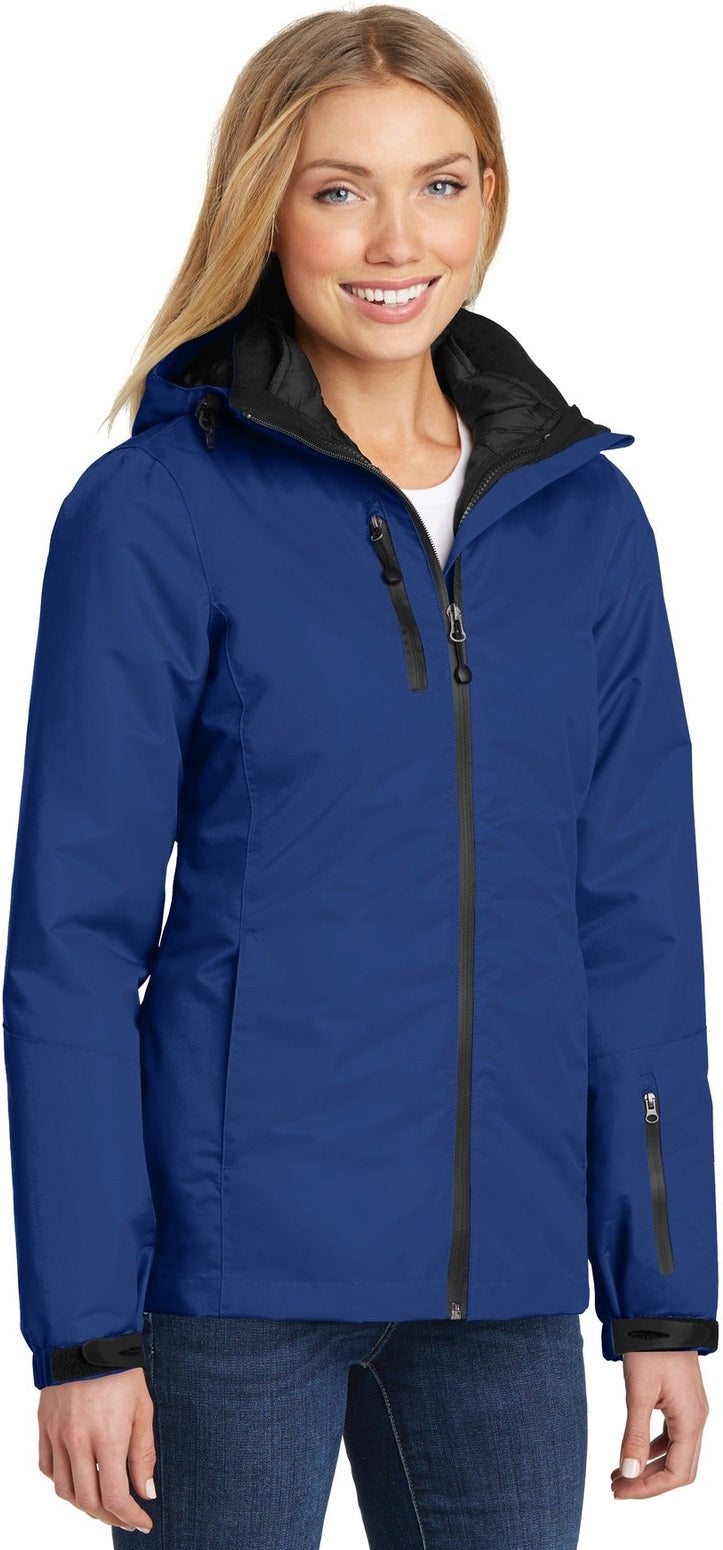 Nt Sky Blue/Bk Port Authority Women's Vortex Waterproof 3-in-1 Jacket. L332