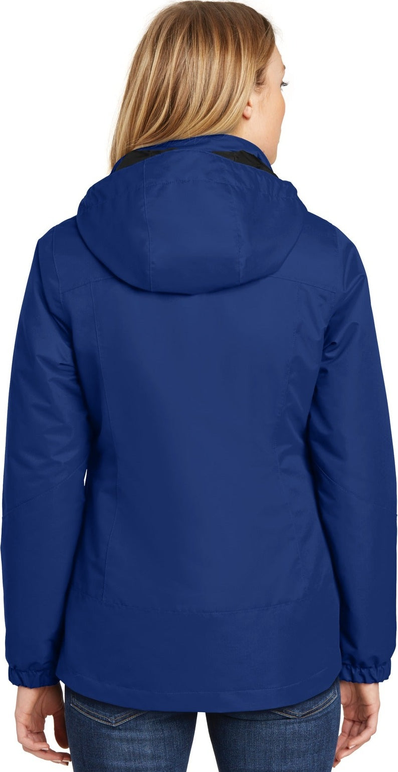 Nt Sky Blue/Bk Port Authority Women's Vortex Waterproof 3-in-1 Jacket. L332
