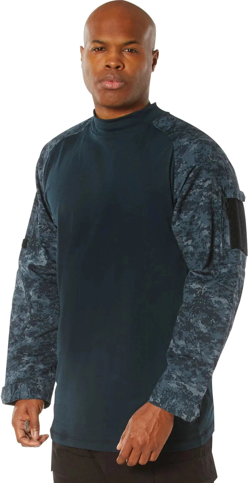 Nyco Fr Fire Retardant Combat Shirt - Midnight Digital Camo / Xl