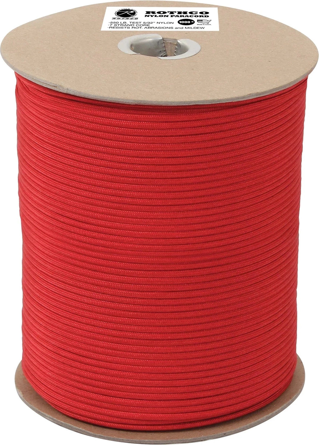 Nylon Paracord 550lb 1000 Foot Spool - Red