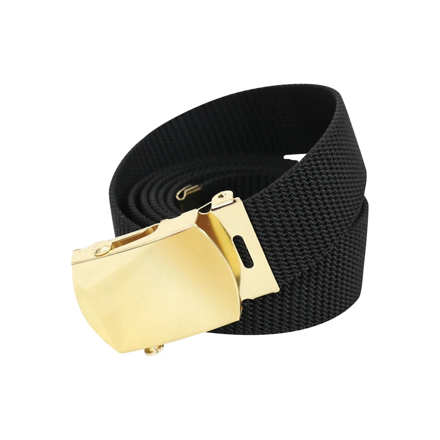 Nylon Web Belt - Black Webbing - Gold / Default