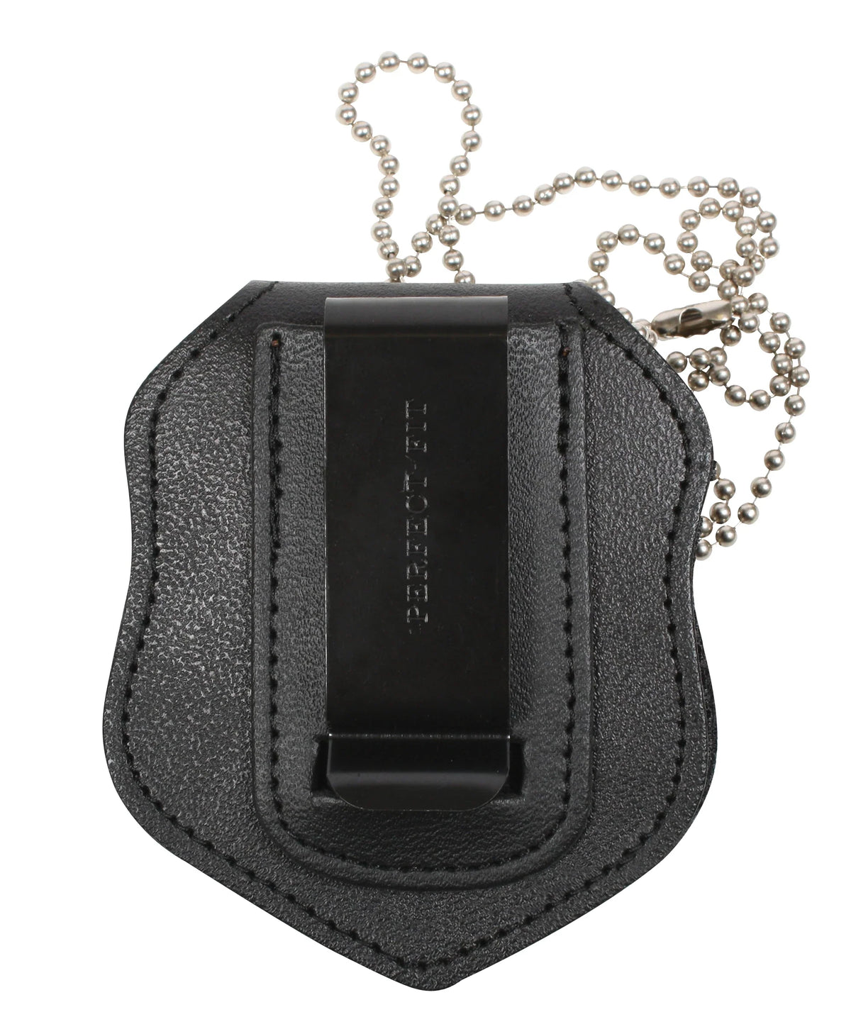 Nypd Style Leather Badge Holder with Clip