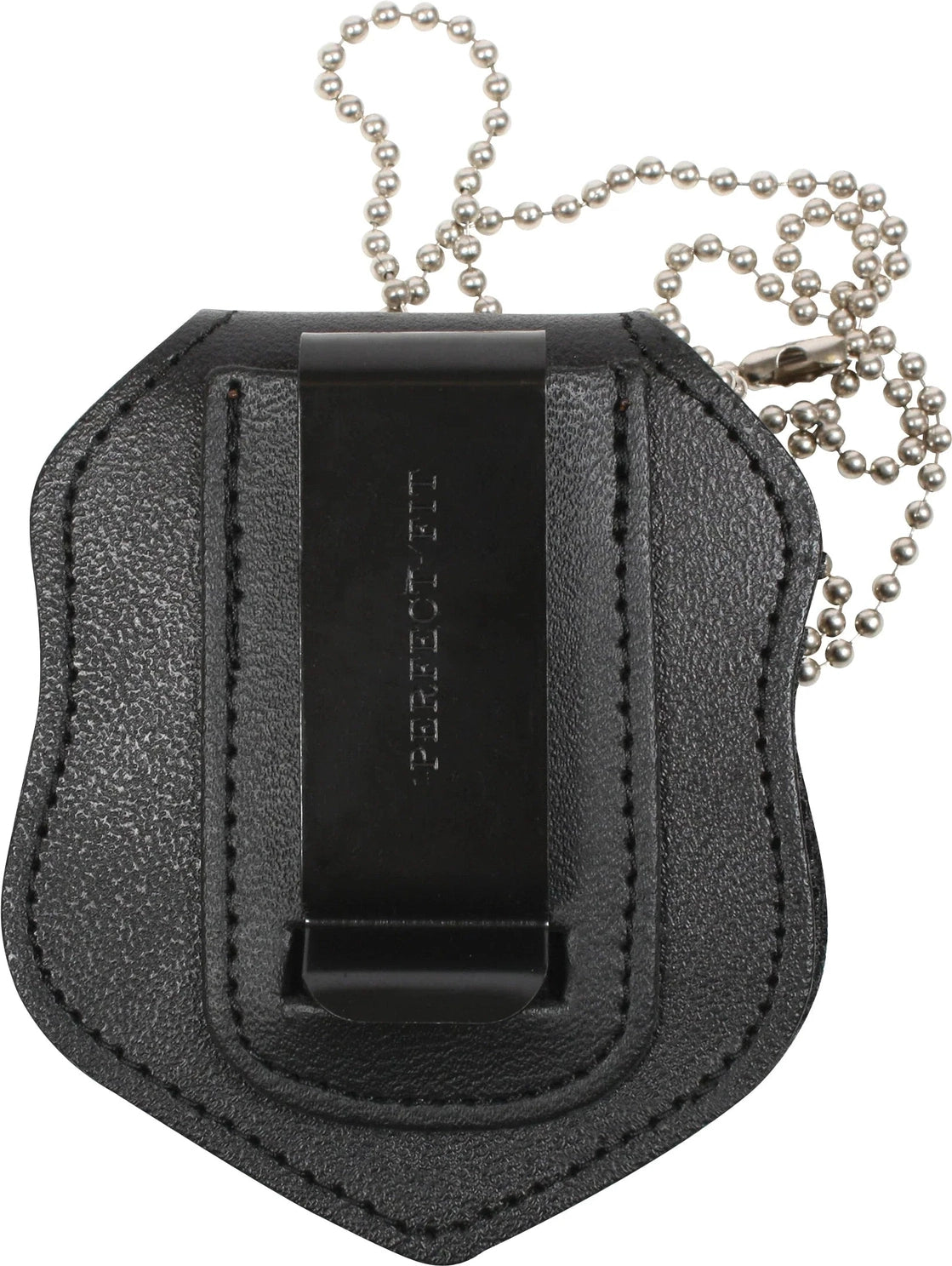 Nypd Style Leather Badge Holder with Clip