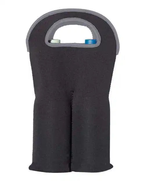 Oad Oad020 Insulated Neoprene Double Wine Tote - Black - one Size Fits Most