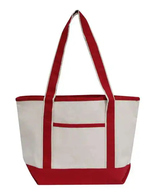 Oad Oad102 Promotional Heavyweight Medium Tote Bag - Natural Red - Ivory / one Size Fits Most