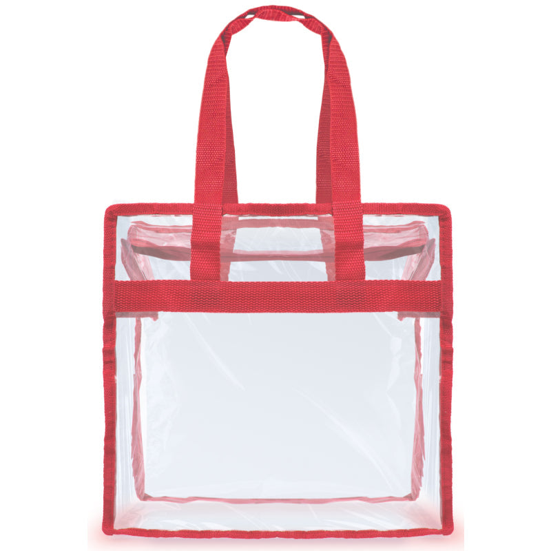 Oad Oad5004 Clear Value Tote - 5004 - Red - one Size Fits Most