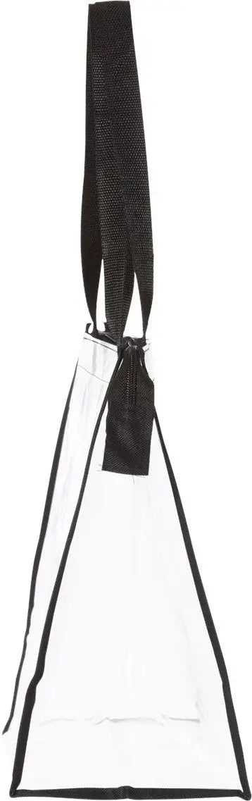 Oad Oad5006 Clear Zippered Tote with Full Gusset - 5006 - Black / one Size Fits Most