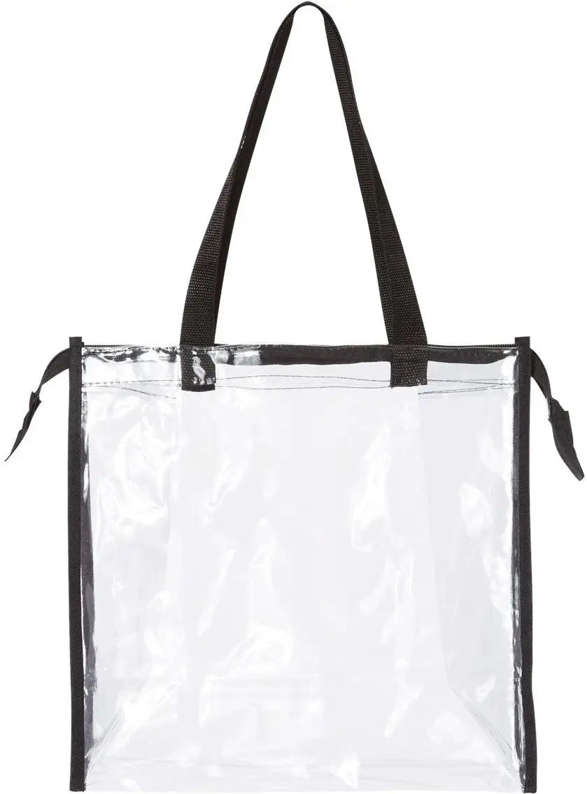 Oad Oad5006 Clear Zippered Tote with Full Gusset - 5006 - Black / one Size Fits Most