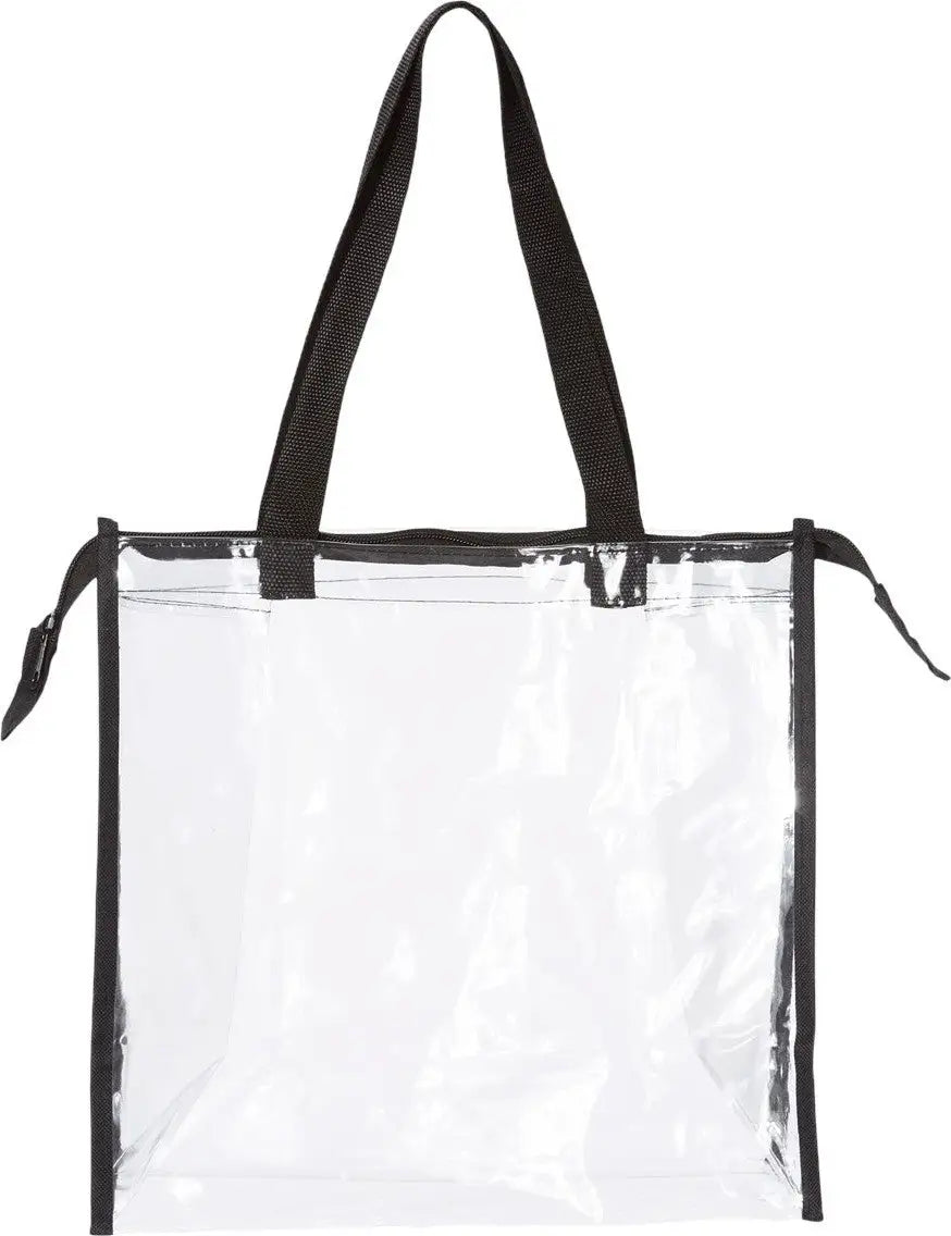 Oad Oad5006 Clear Zippered Tote with Full Gusset - 5006 - Black / one Size Fits Most