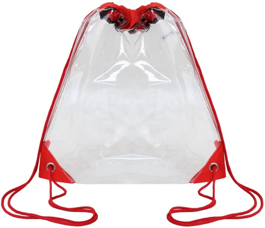 Oad Oad5007 Clear Drawstring Pack - 5007 - Red - one Size Fits Most