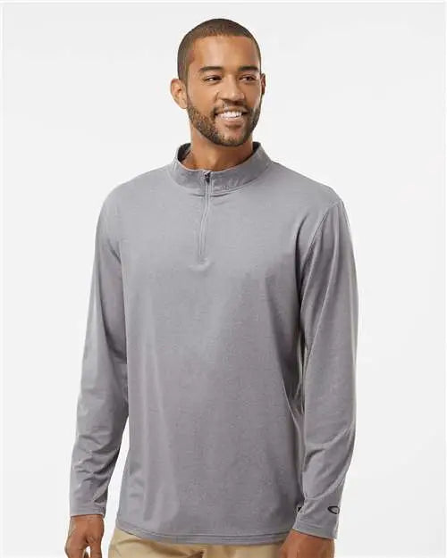 Oakley Foa402997 Team Issue Podium Quarter-zip Pullover - New Granite Heather