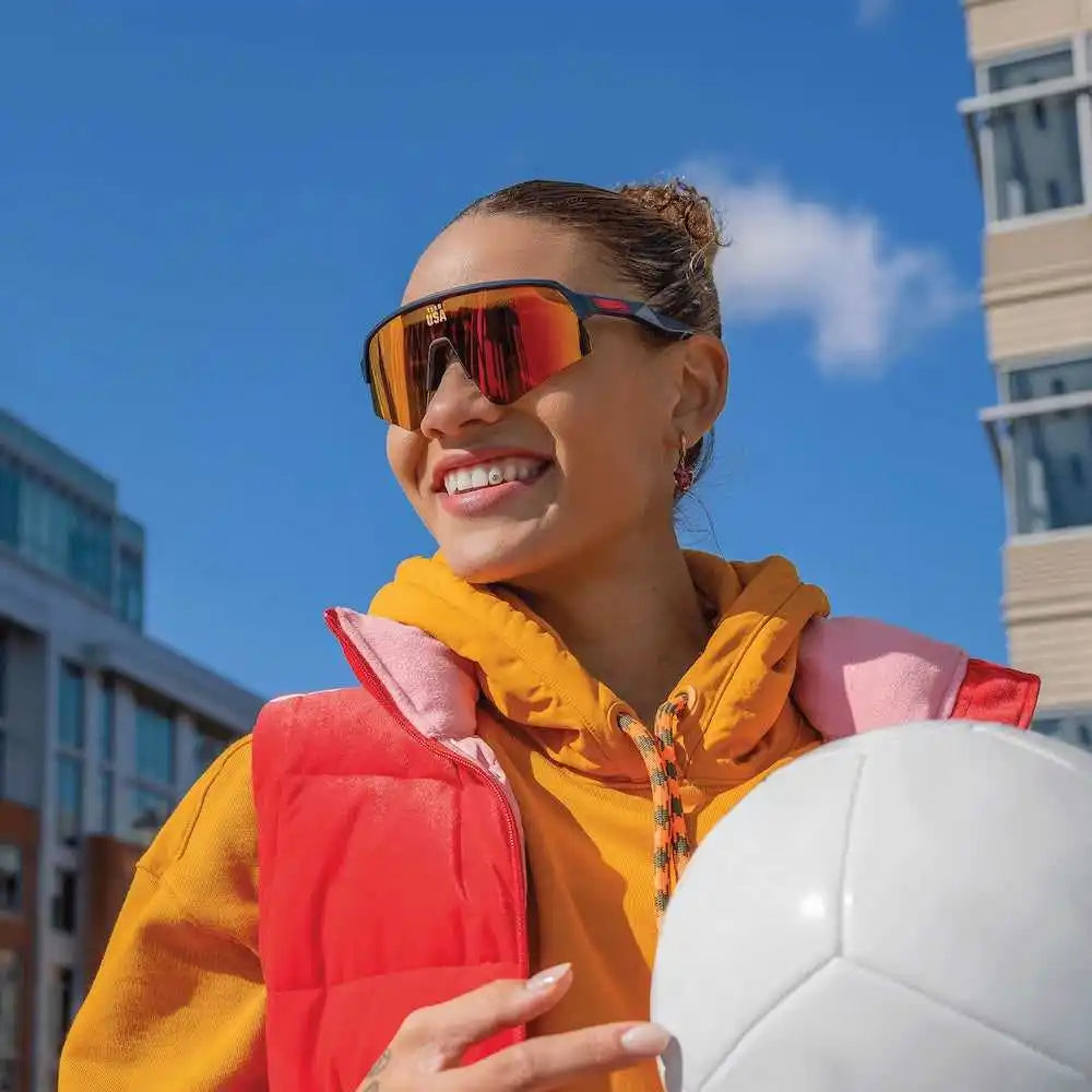 Oakley Sutro Lite Sweep 9465 Team Usa Sunglasses - Matte Navy Prizm Ruby - Gold / one Size Fits Most