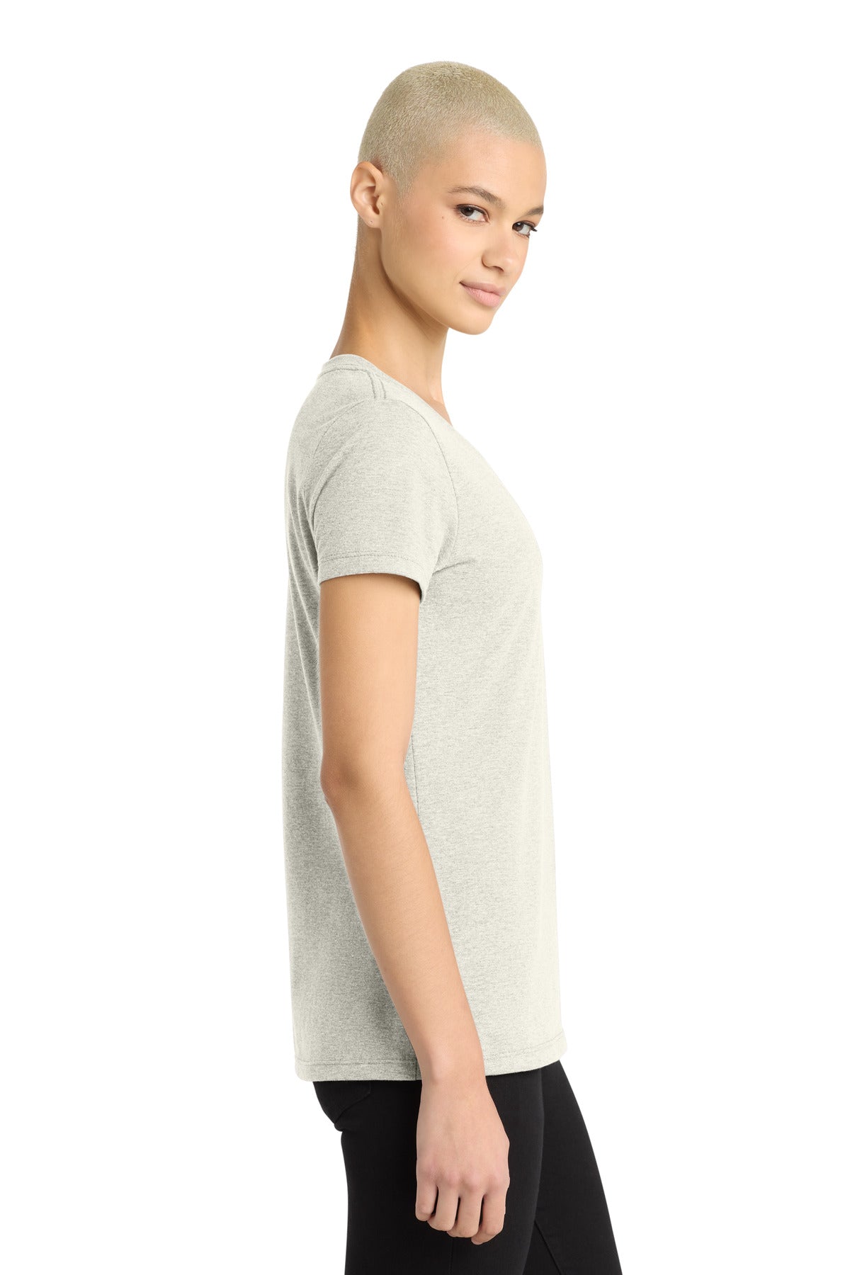 OatHthr District - Women's Perfect Weight V-Neck Tee. DM1170L
