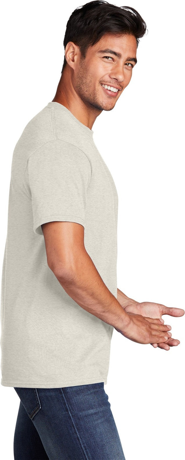 OatHthr Port & Co Core Cotton Tee. PC54