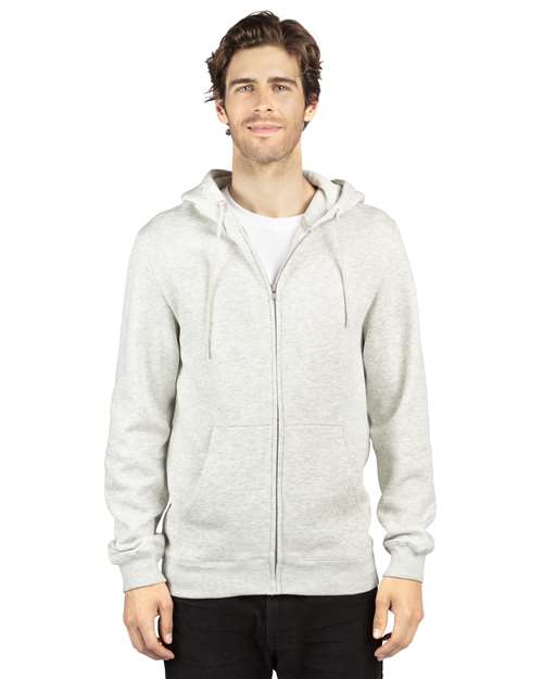 Oatmeal Heather Fleece Full-Zip Hooded Sweatshirt - 320Z