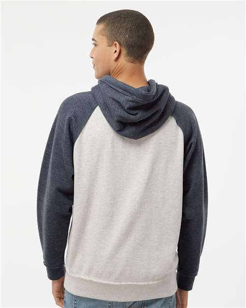 Oatmeal Heather/ Vintage Navy Heather Vintage Heather Hooded Sweatshirt - 8885