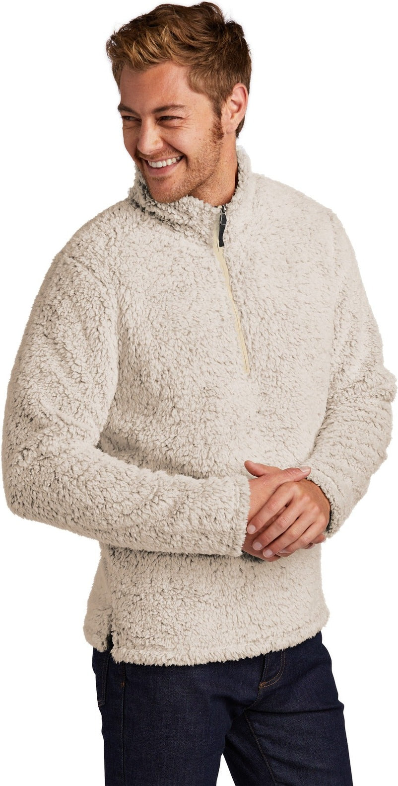 Oatmeal Hthr Port Authority Cozy 1/4-Zip Fleece F130