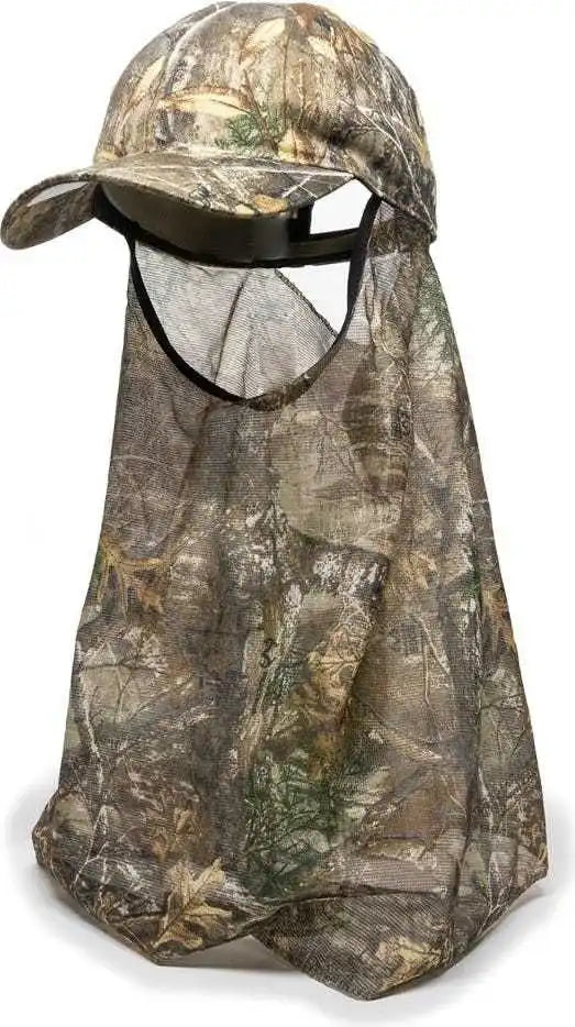 Oc Sports 203dn Adjustable Cap with Attached Mesh Facemask - Realtree Edge - 6 7/8’’ - 7 1/2’’
