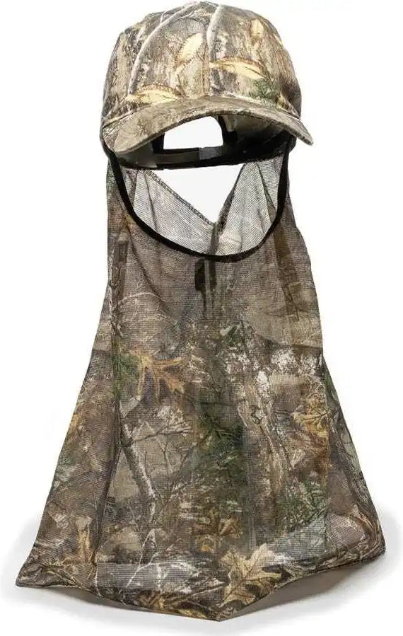 Oc Sports 203dn Adjustable Cap with Attached Mesh Facemask - Realtree Edge - 6 7/8’’ - 7 1/2’’